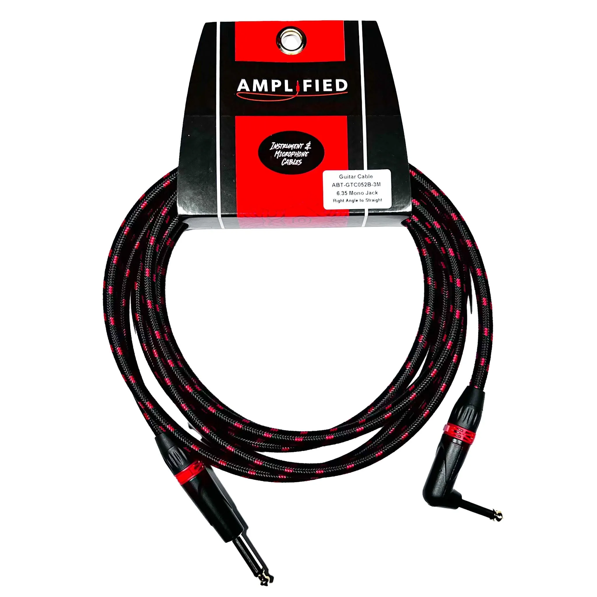 ABT ABT-GTC052B-3M Braided Instrument Cable Mono Jack - Jack (Right Angled) 3 Meters