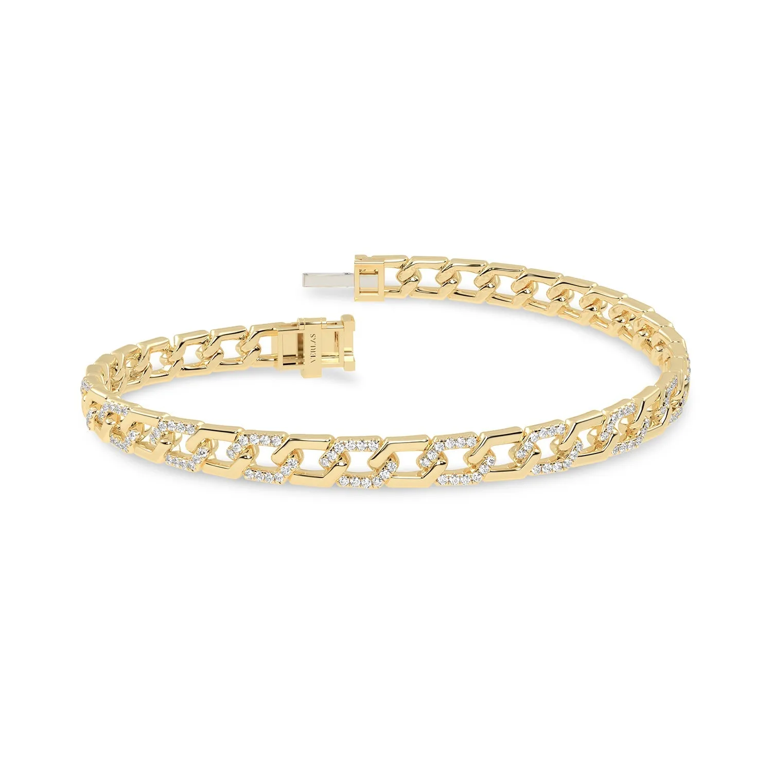 Alternating Diamond Hexagon Link Bracelet