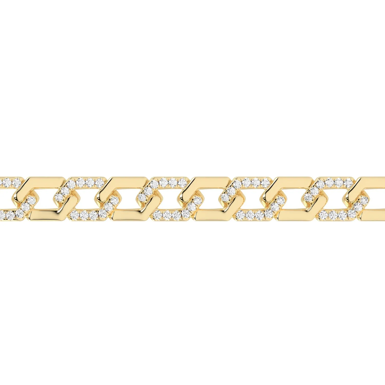 Alternating Diamond Hexagon Link Bracelet