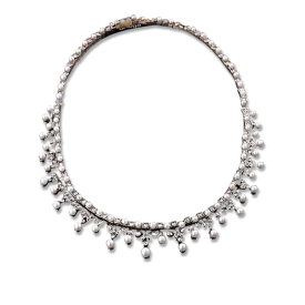 Antique Pearl and Diamond Necklace