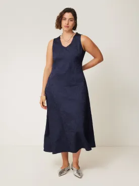 Asymmetric Textured Dress | Navy