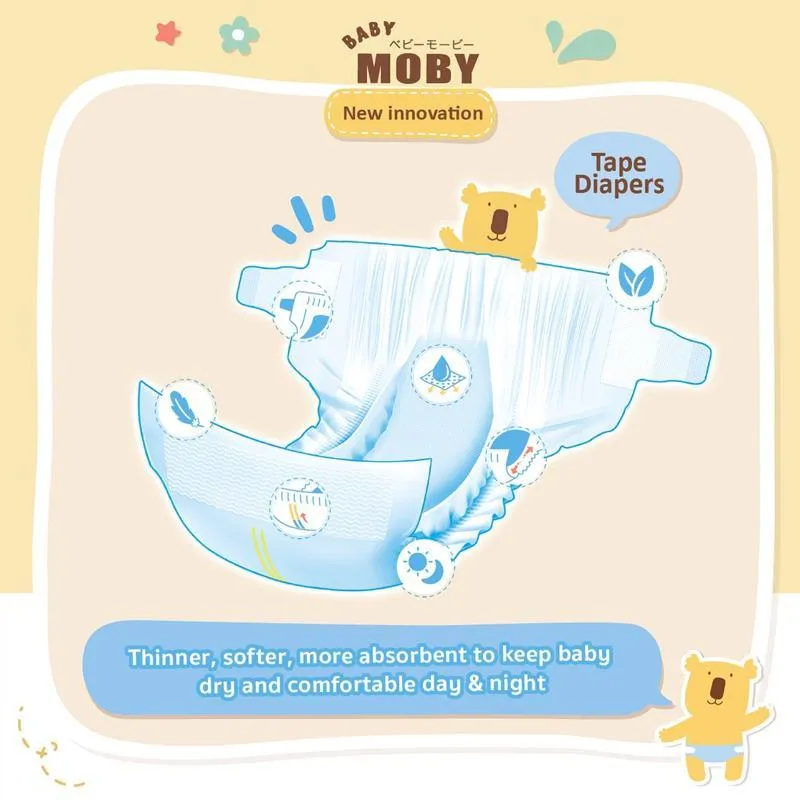 Baby Moby Tape Diapers - Small (3-6kgs)