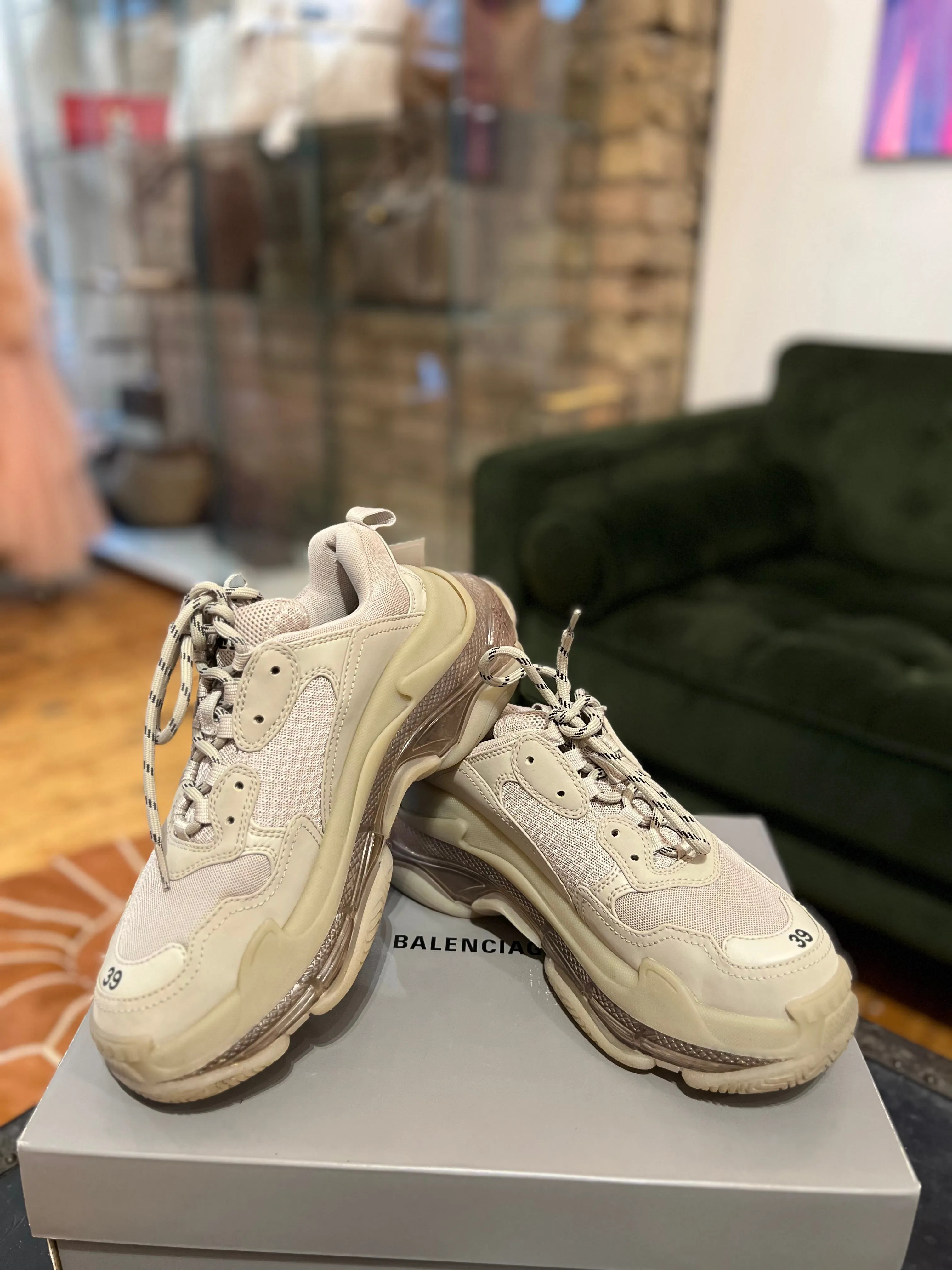 Balenciaga Grey Triple S Sneakers - Size UK 6 / EU 39