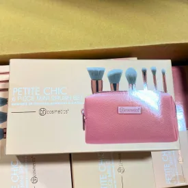 BH Cosmetics Petite Chic 6 piece Mini Brush Set include Case (24 Pcs Lot)