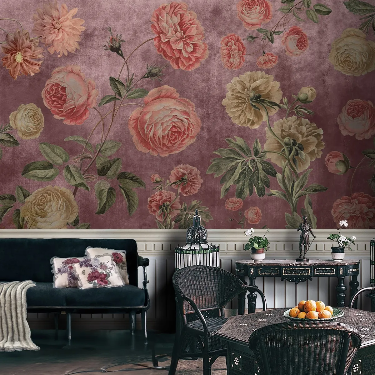 Big Floral Wallpaper for Rooms Blossoms in Twilight