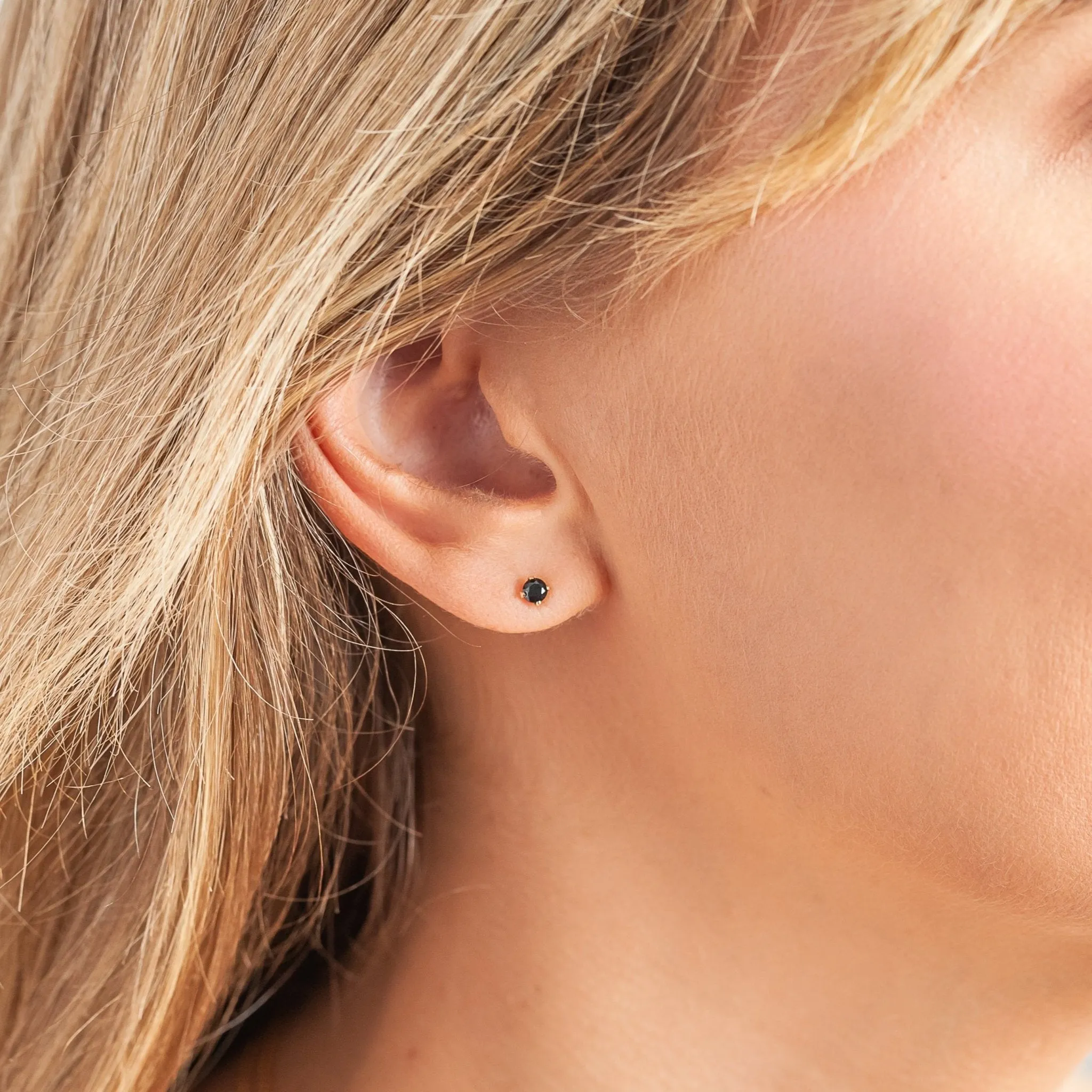 Black Solitaire Studs