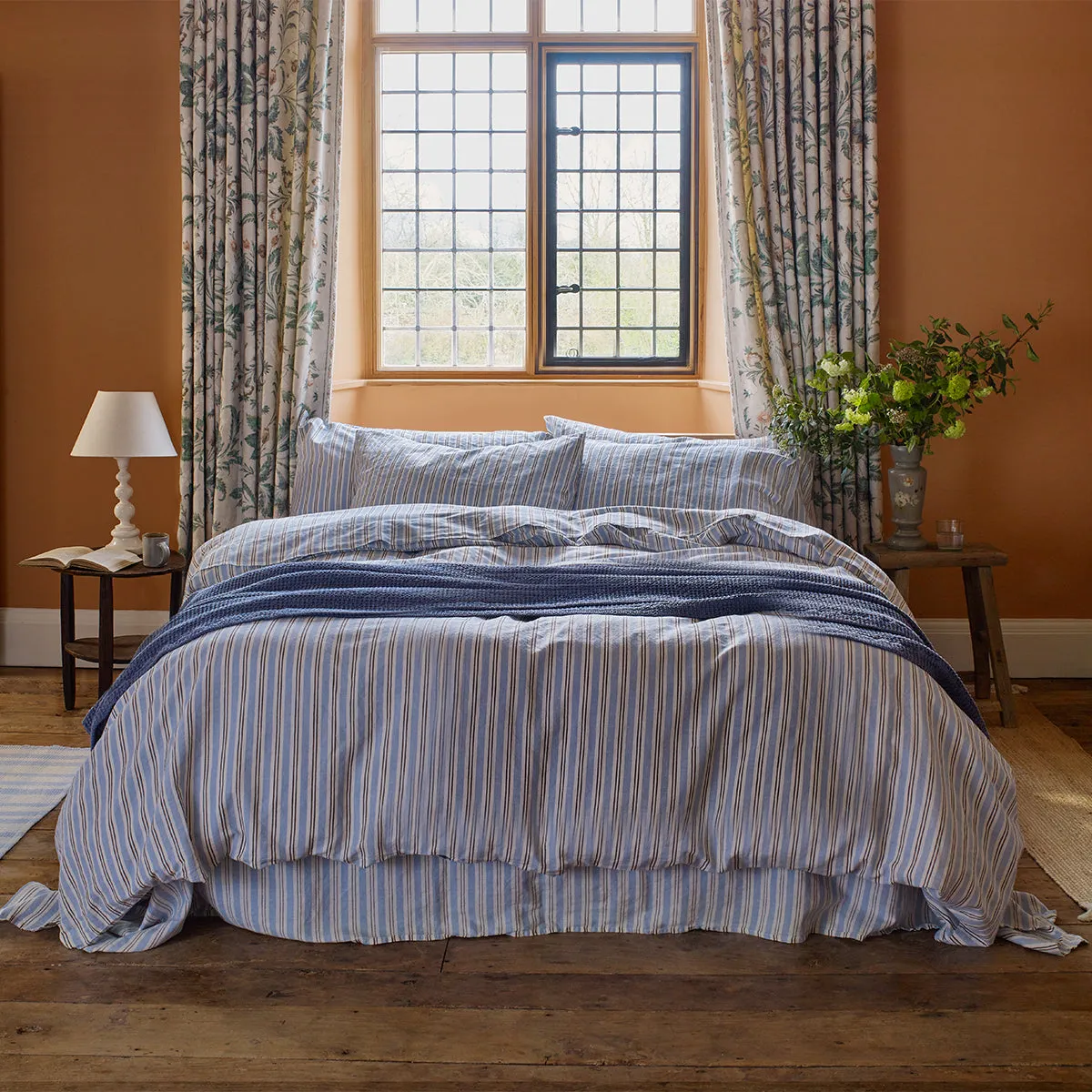 Bluebell Somerley Stripe Linen Blend Duvet Cover