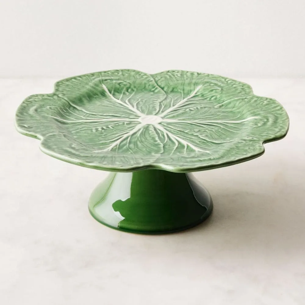 Bordallo Pinheiro Cabbage cake stand diam. 31 cm.