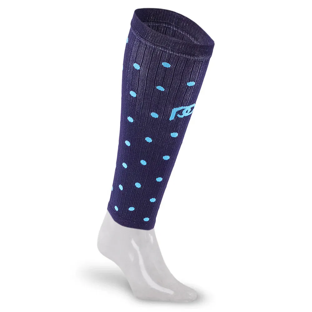 Calf Sleeves, Navy Dots