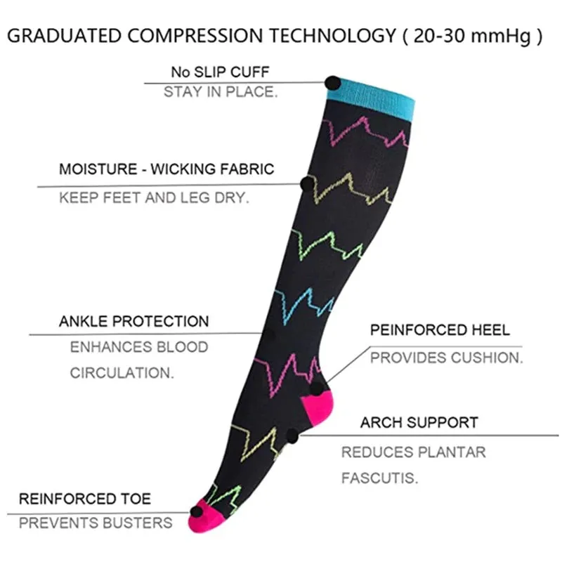 Cat Face Patterned Knee High (Compression Socks)