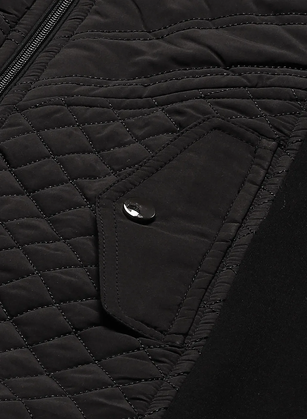 Charcoal Black quilted Jacket