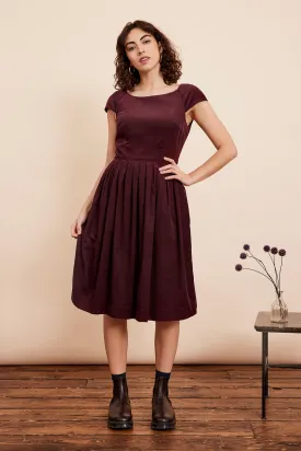 Claudia Needlecord Bordeaux Dress