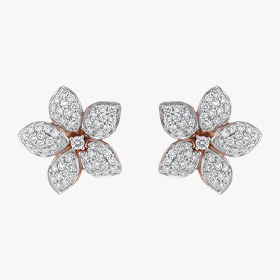 Diamond Flower Petal Earrings