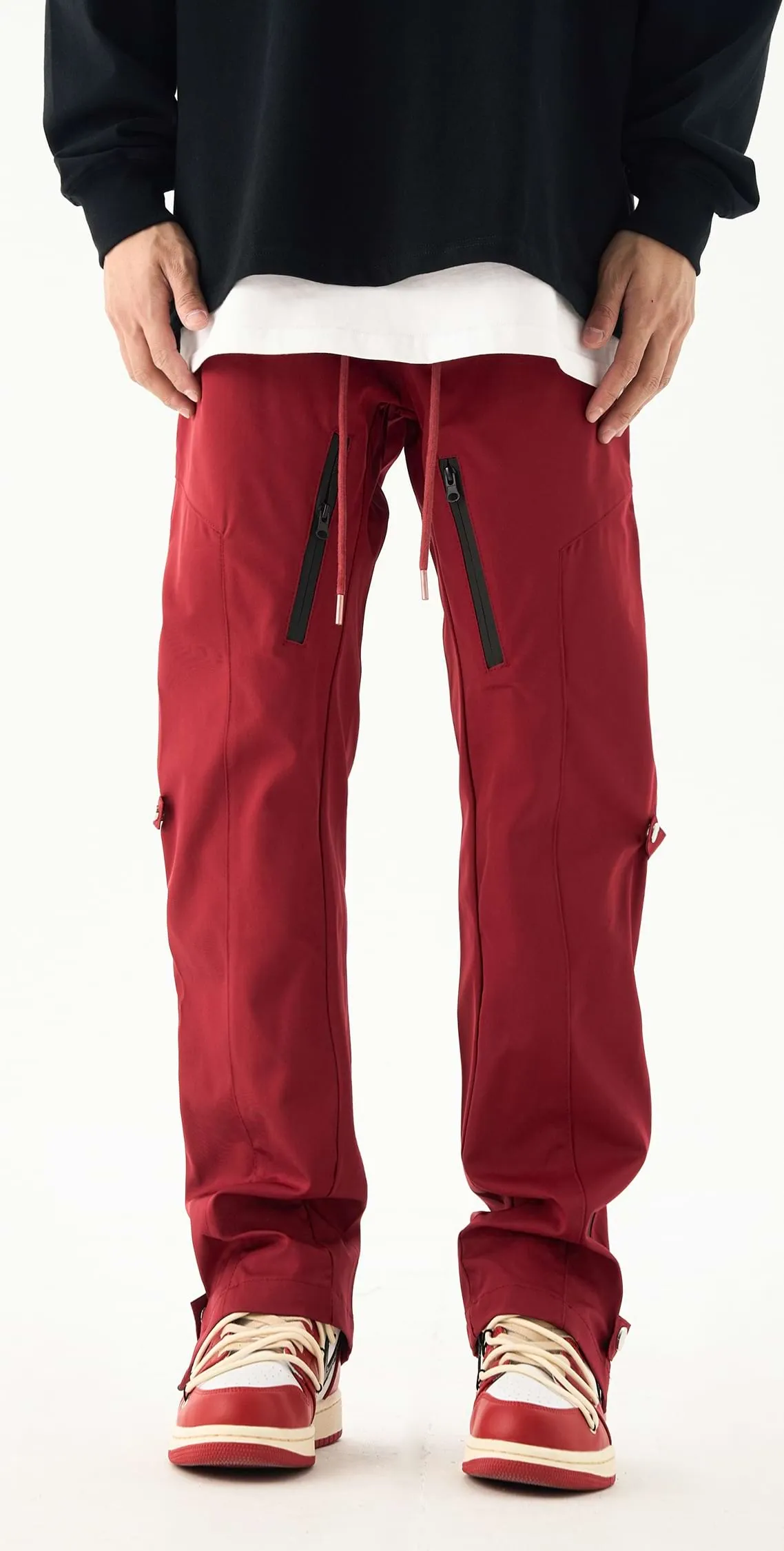 Double Leg Strap Side Zip Jogger