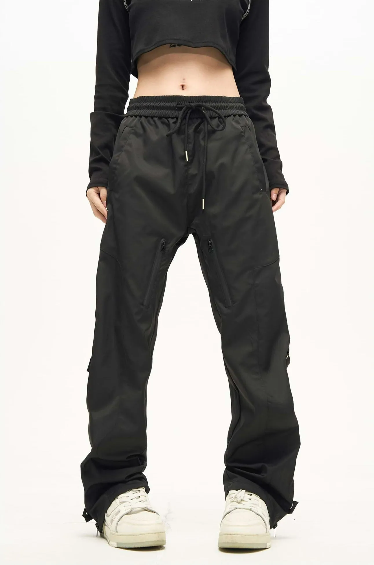 Double Leg Strap Side Zip Jogger