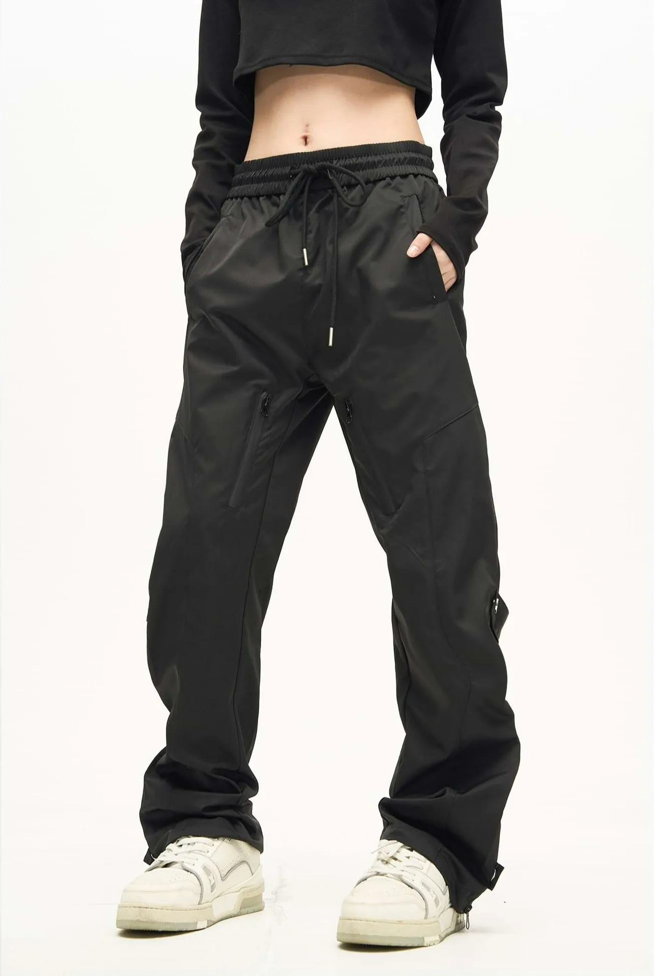 Double Leg Strap Side Zip Jogger