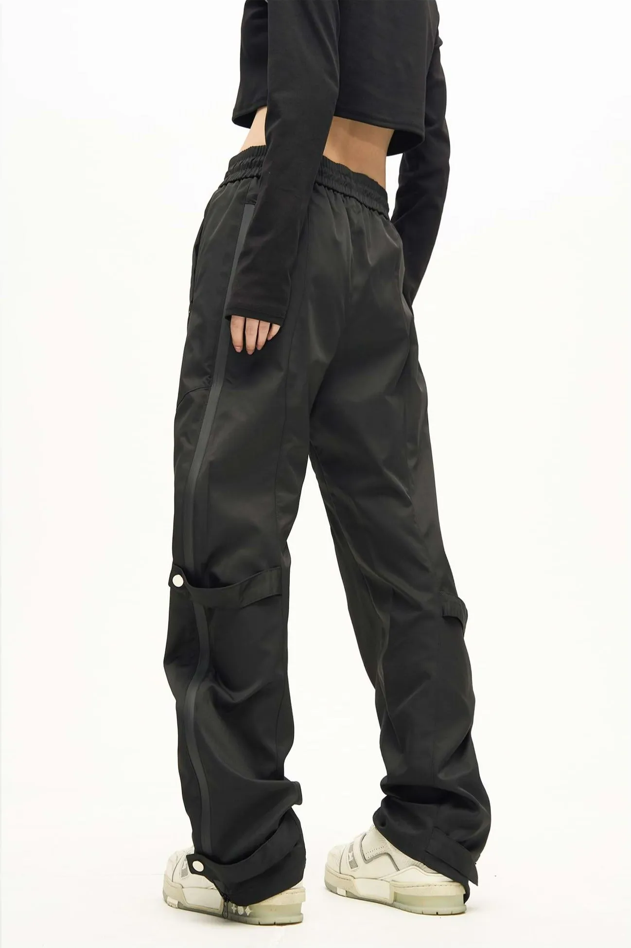 Double Leg Strap Side Zip Jogger