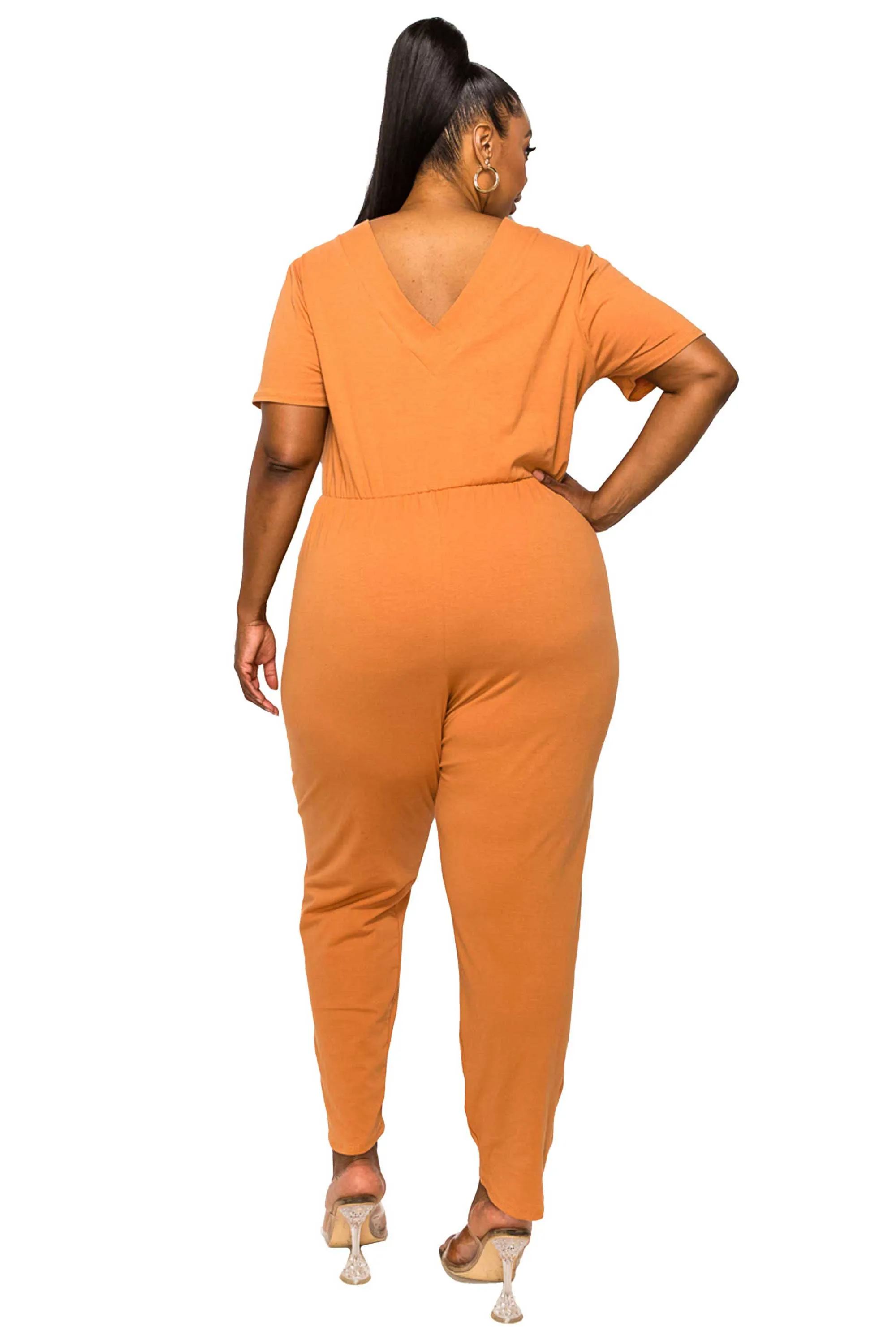 Gineva V Neck Pocket Jumpsuit