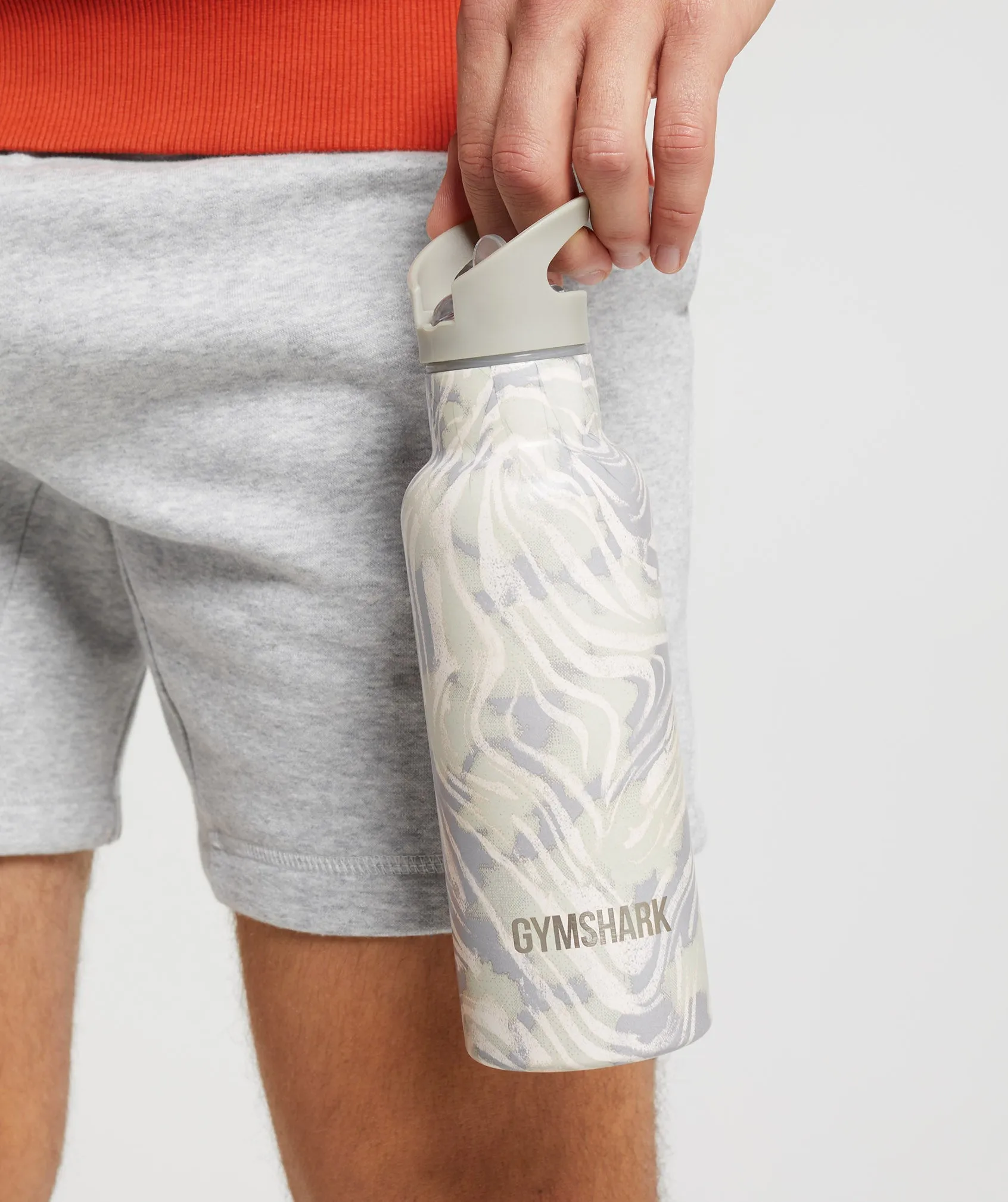 Gymshark 500ml Straw Flask - Pebble Grey