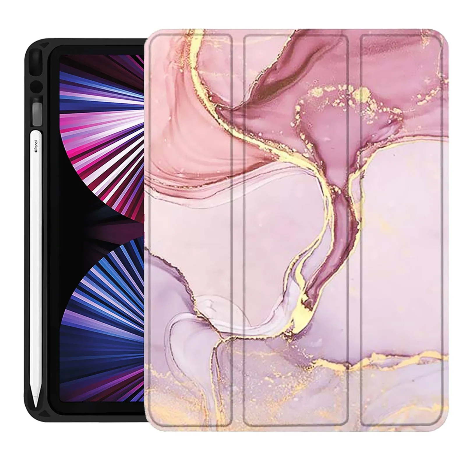 Inspire Series Tri-Fold Folio Marble Design Case - iPad Pro 11"