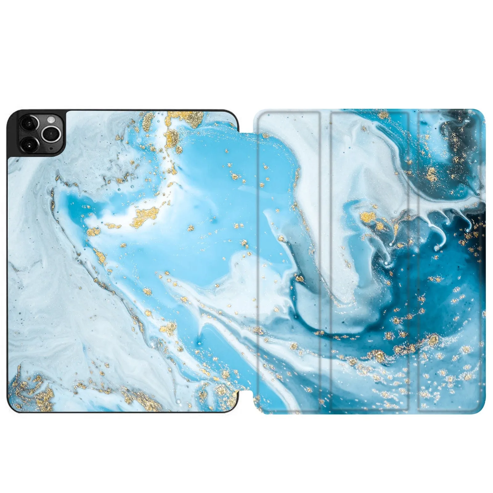 Inspire Series Tri-Fold Folio Marble Design Case - iPad Pro 11"