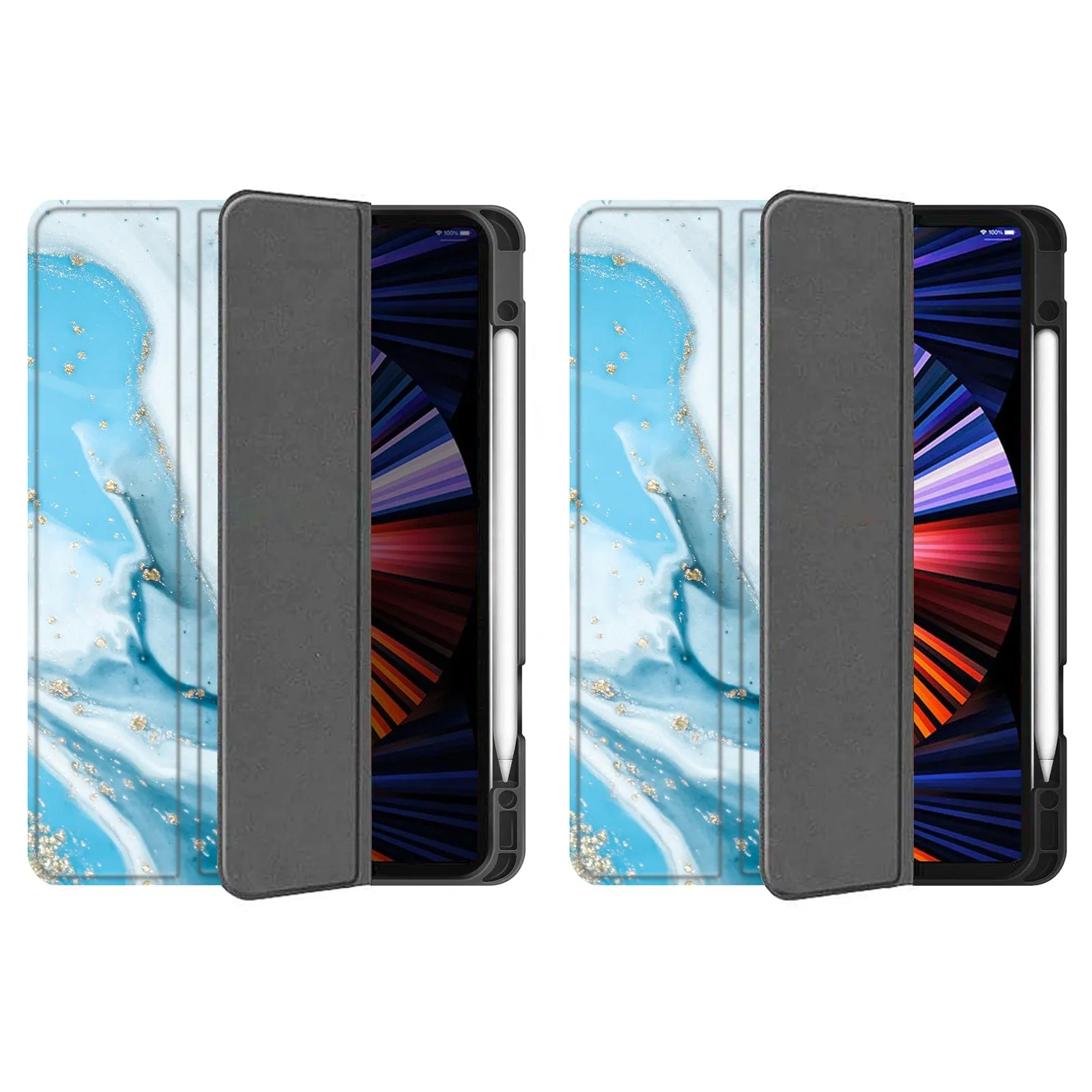 Inspire Series Tri-Fold Folio Marble Design Case - iPad Pro 11"