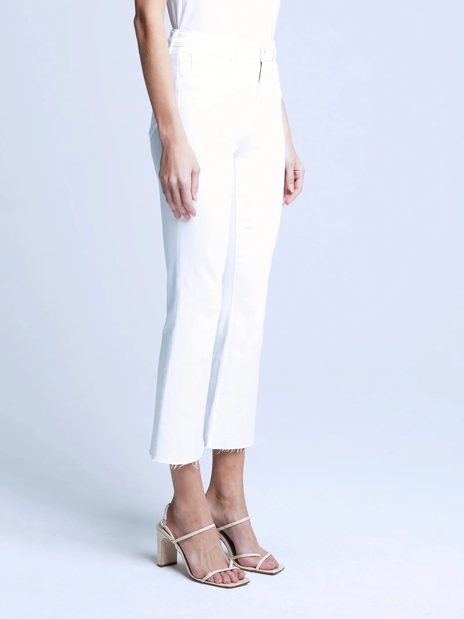 Kendra Crop Flare Blanc