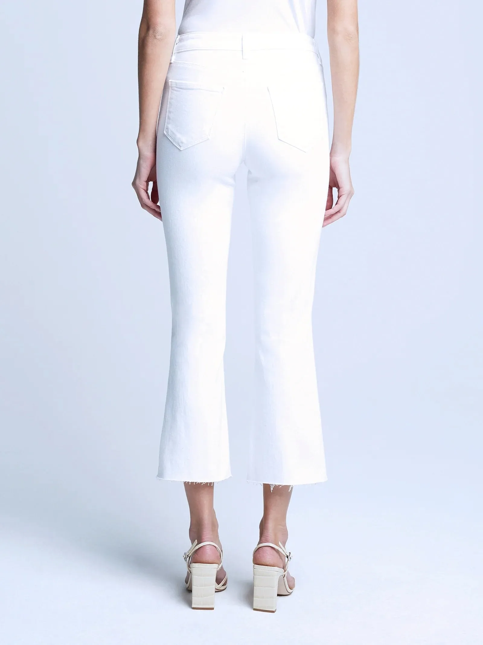 Kendra Crop Flare Blanc