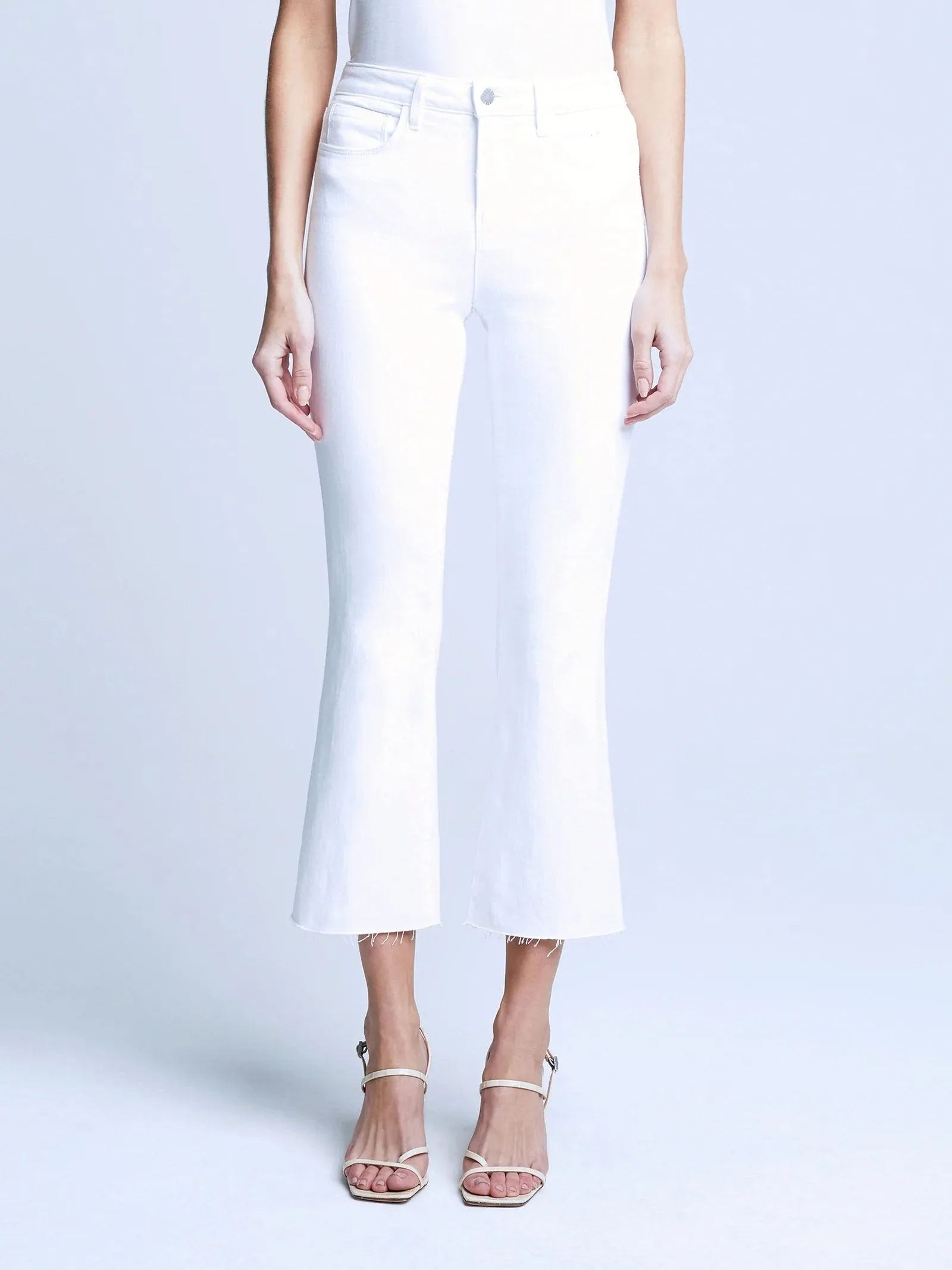 Kendra Crop Flare Blanc