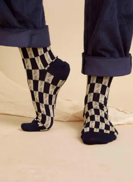 Knee High Socks - Navy Feather