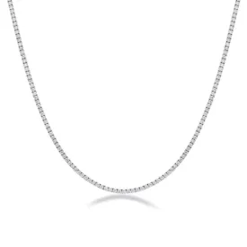 Lab Grown Diamond Tennis Necklace (6.00ct.) 2.50mm 4-Prongs Setting in 14K Gold