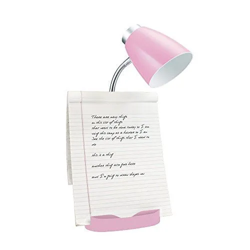 LIMELIGHTS LD1002-PNK GOOSENECK ORGANIZER DESK LAMP WITH IPAD STAND OR BOOK HOLDER, PINK