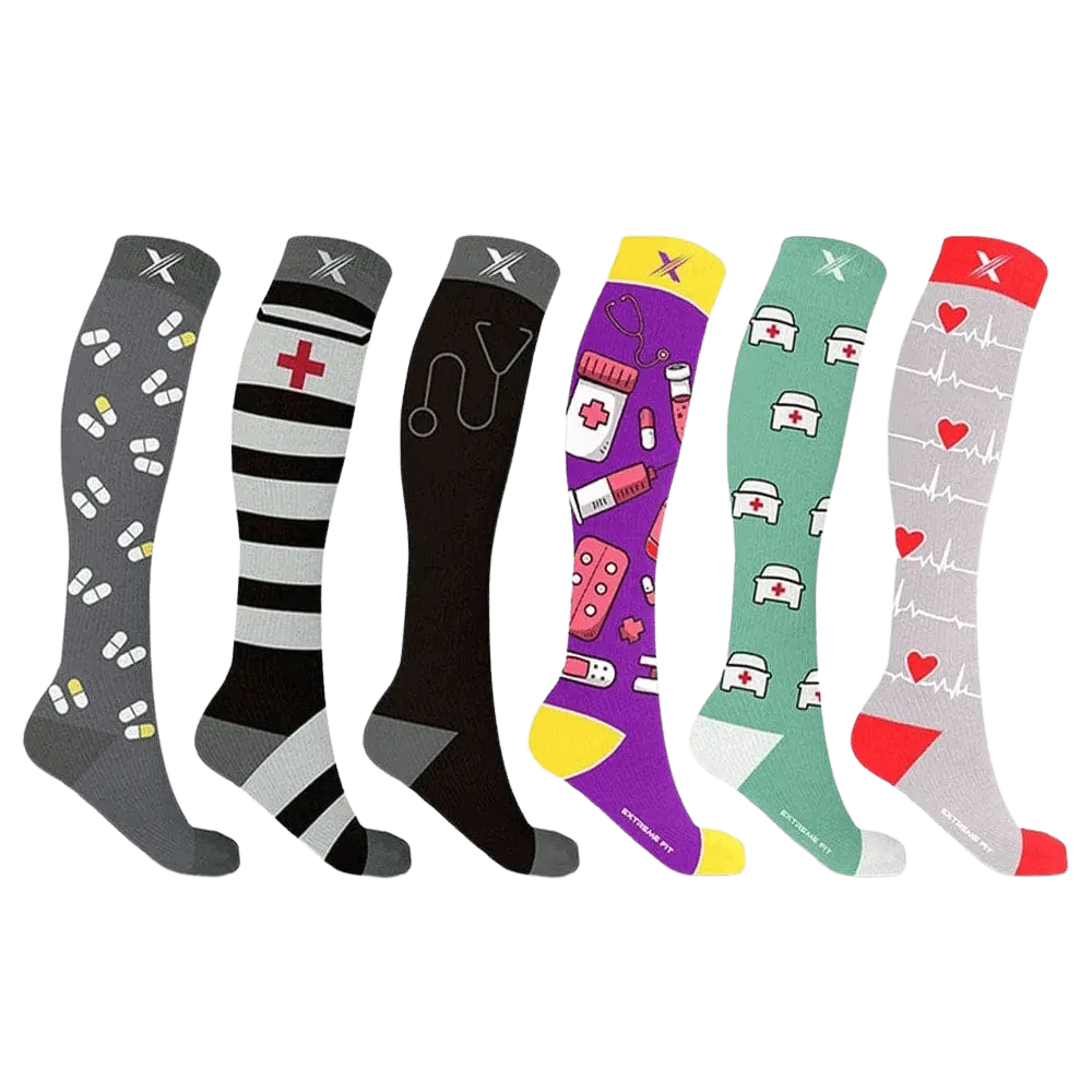 Medical Prints Compression Socks (6-Pairs)