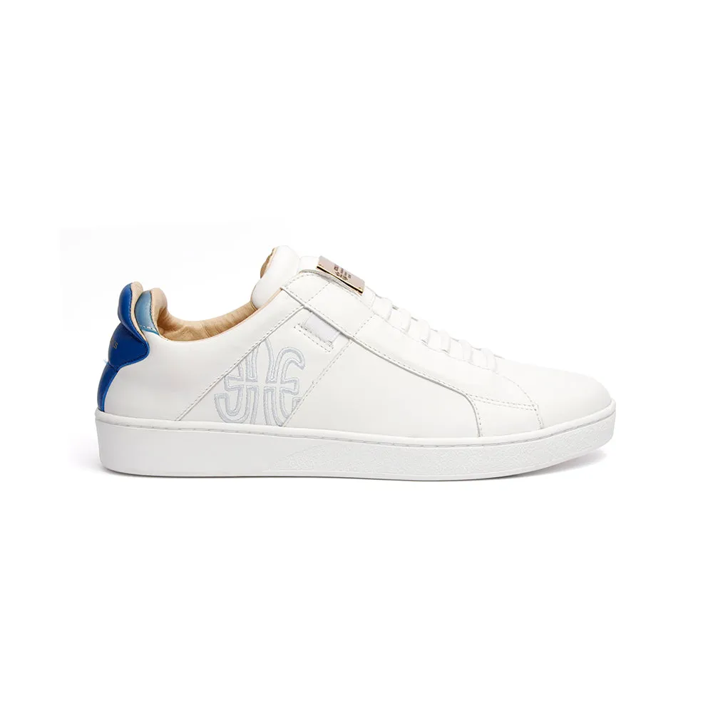 Men's Icon SBI White Blue Leather Sneakers 02592-005