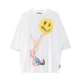 Palm Angels White Short Sleeve Juggler Smiley T-Shirt