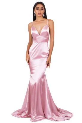 Penelope Satin Gown - Blush Pink (XL - Clearance Sale)