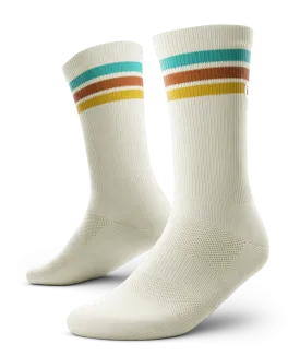 Retro Off White Crew Socks