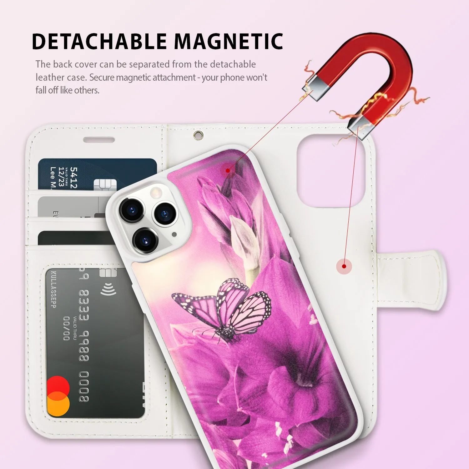 Tough On iPhone 15 Pro Case Magnetic Detachable Leather