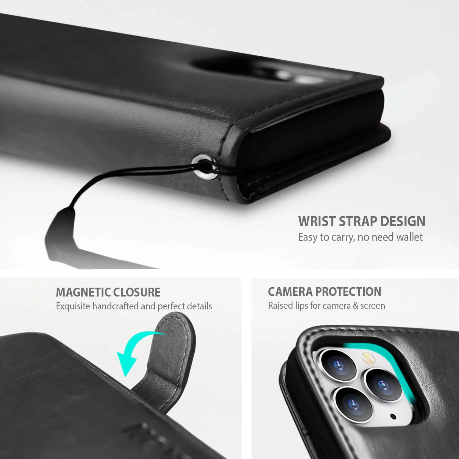 Tough On iPhone 15 Pro Case Magnetic Detachable Leather