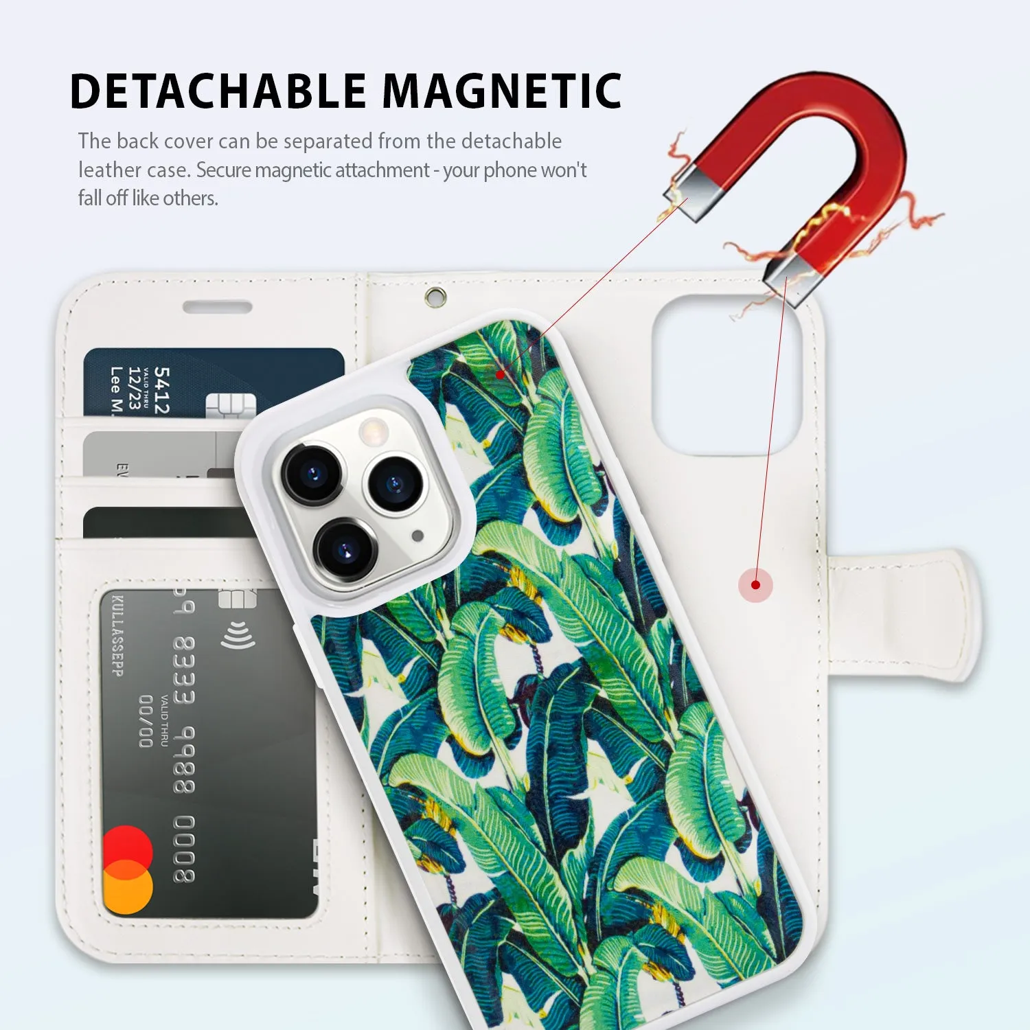 Tough On iPhone 15 Pro Case Magnetic Detachable Leather