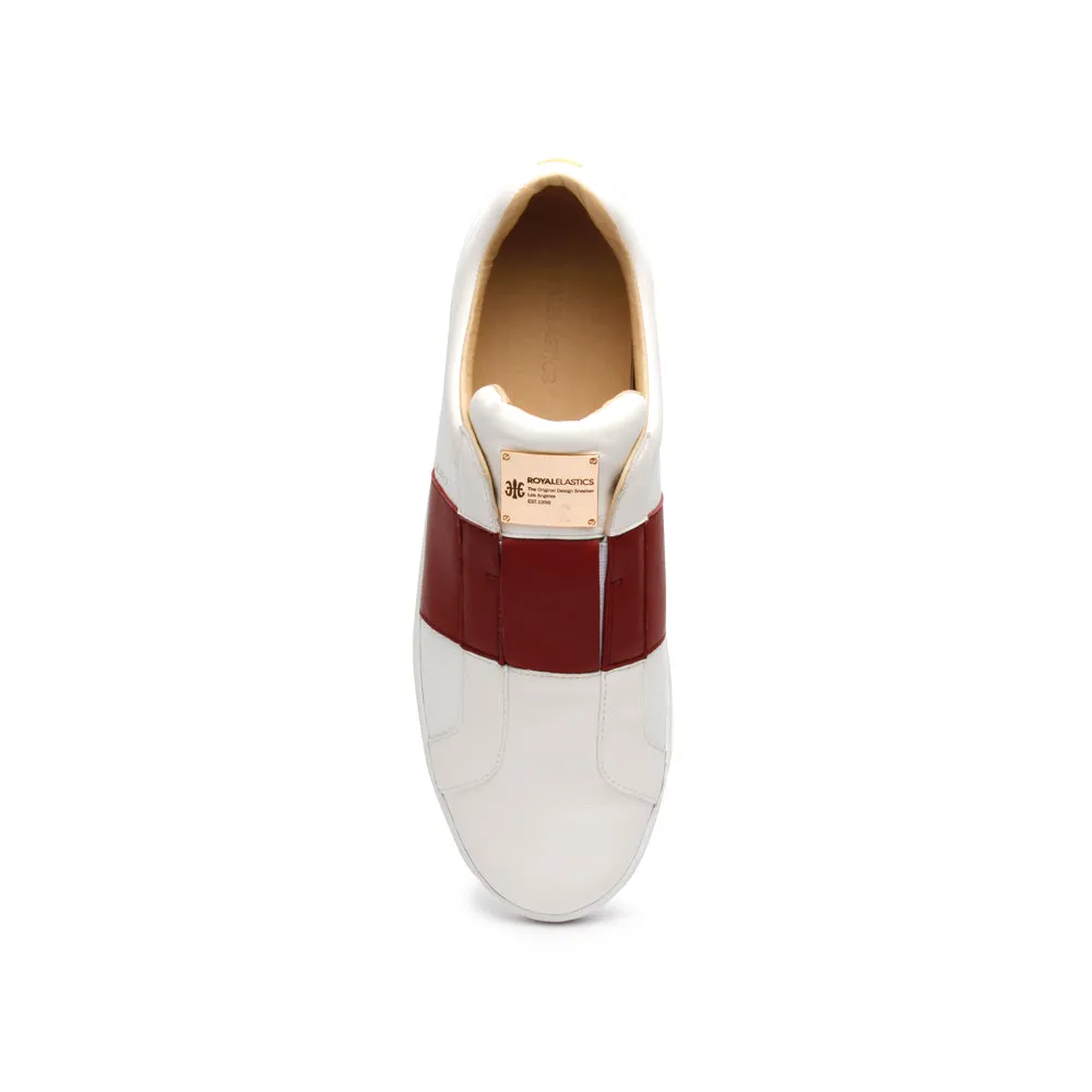 Women's Duke Straight White Red Leather Sneakers 90584-001